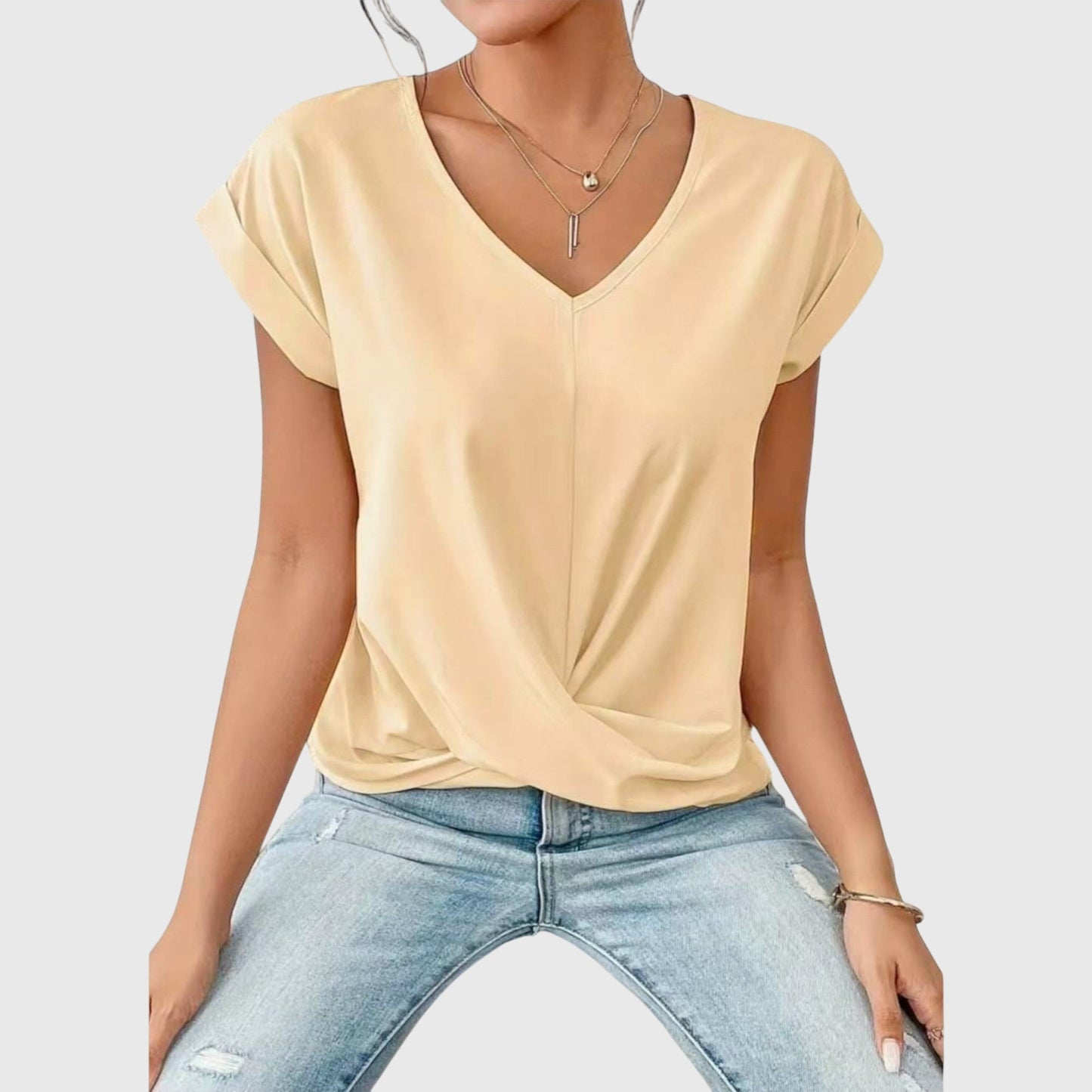 טופ עם צווארון V